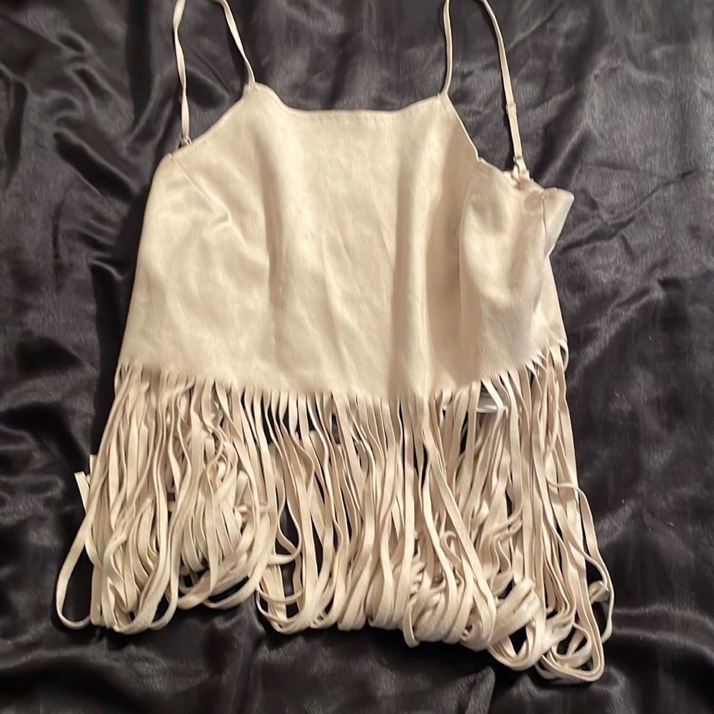 Suede & fringe heaven top